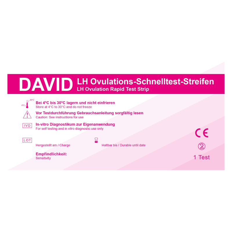 10 x David Ovulationstest Streifen, LH Schnelltest, optimale Sensitivität